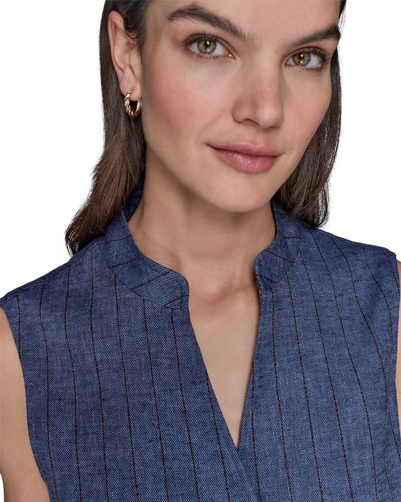 Woven Button Front Vest