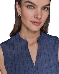 Woven Button Front Vest