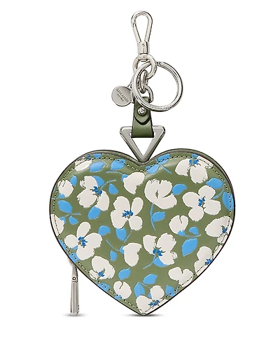 kate spade new york Liv Painterly Bouquet Embossed Leather Heart Coin Purse Bag Charm