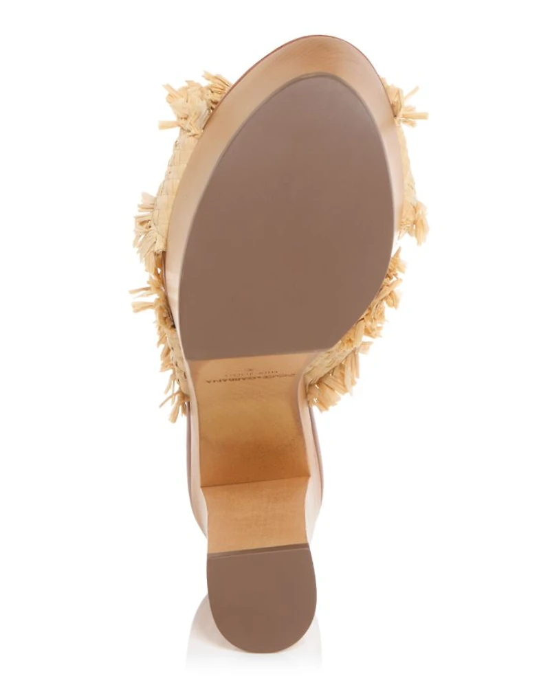 Women's Frayed Raffia Platform Wedge Sandals