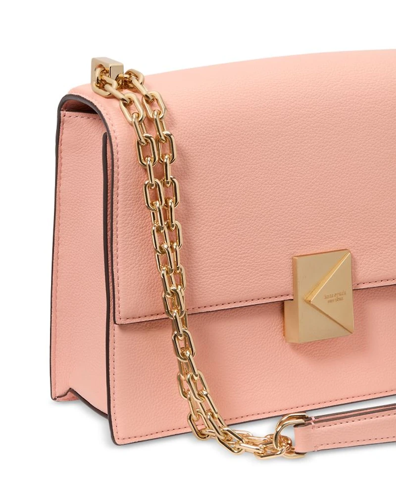Deco Pebbled Leather Small Chain Shoulder Bag