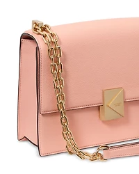 Deco Pebbled Leather Small Chain Shoulder Bag