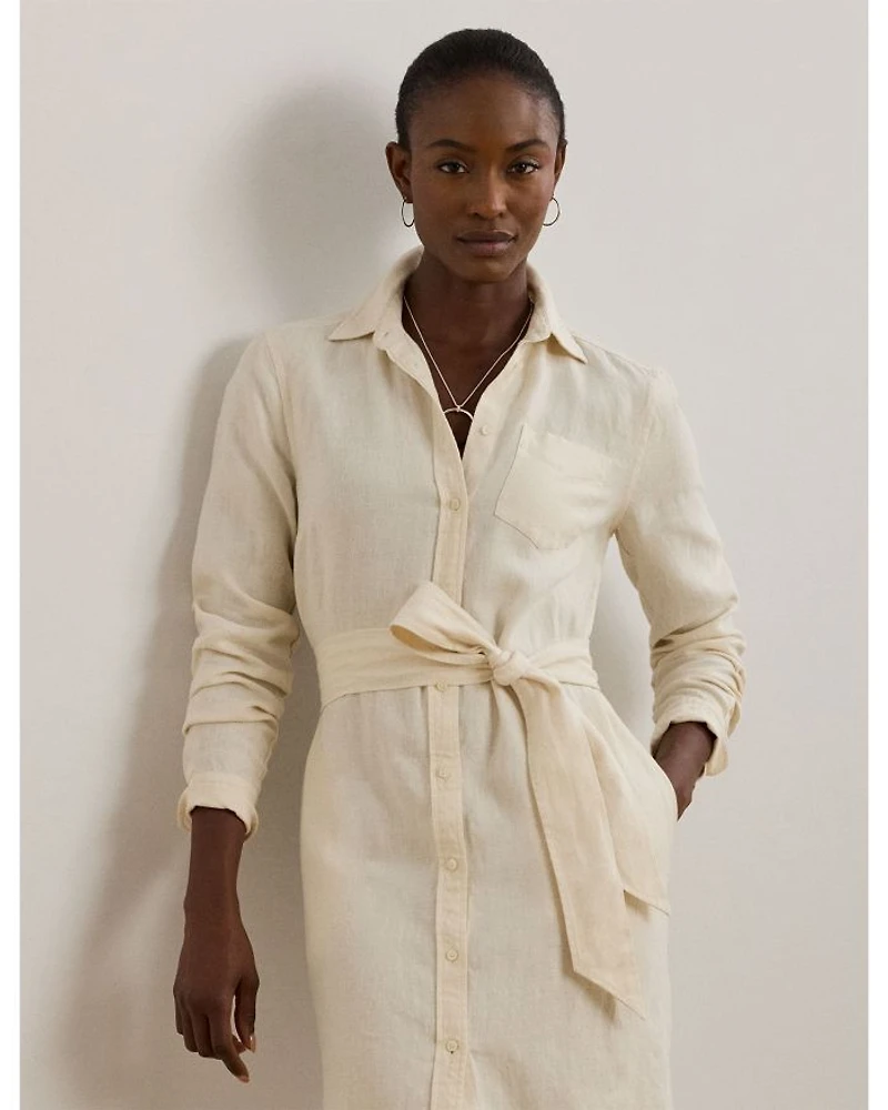 Belted Linen Shirtdress