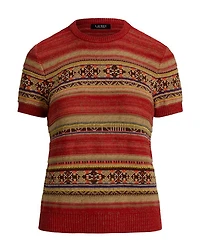 Geo Striped Short Sleeve Sweater