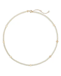 Tory Birch Kira Double T & Imitation Pearl Collar Necklace, 16-18