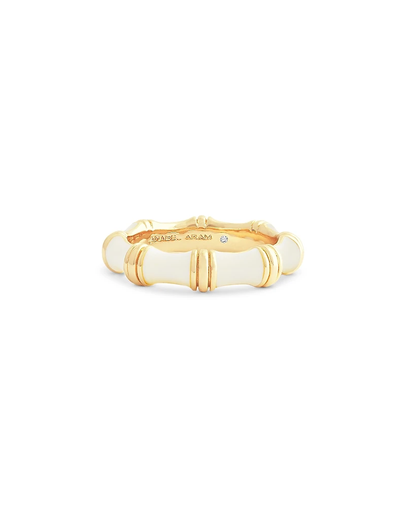 Anabel Aram White Bamboo Band Ring
