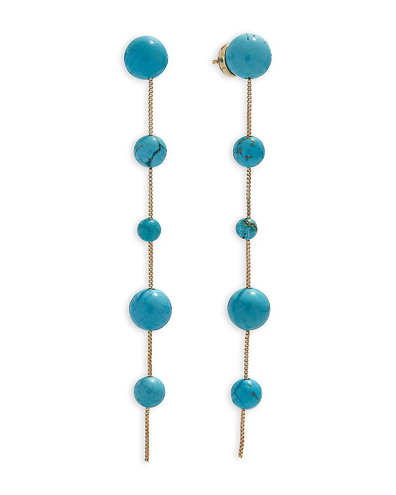 Baublebar Madeline Bead & Box Chain Linear Drop Earrings