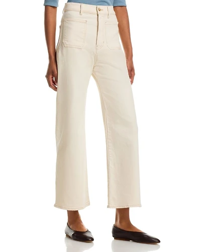 Grant High Rise Wide Leg Jeans Ecru
