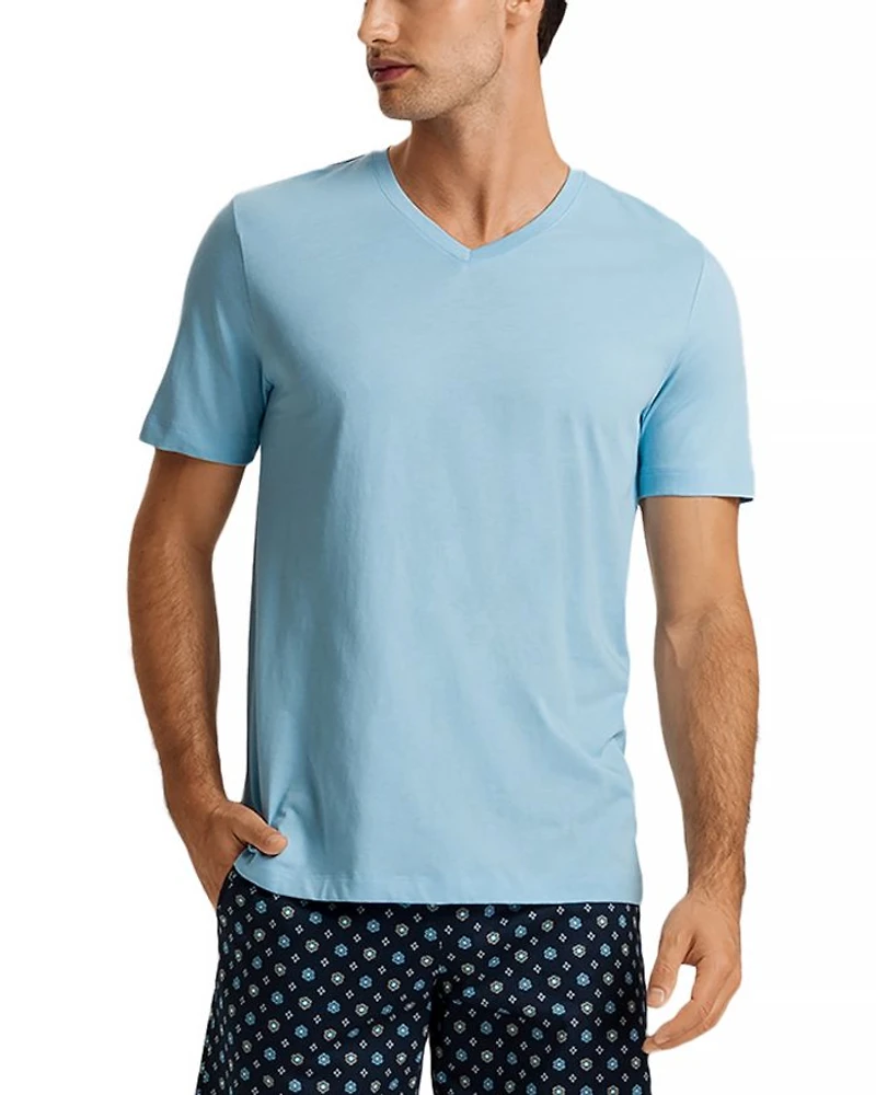 V-Neck Short Sleeve Cotton Pajamas