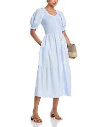 Aqua Poplin Jersey Midi Dress - Exclusive