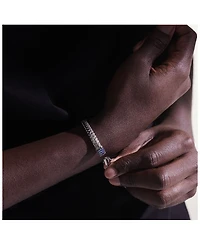 Classic Chain Sterling Silver Lava Bracelet with Blue Sapphire