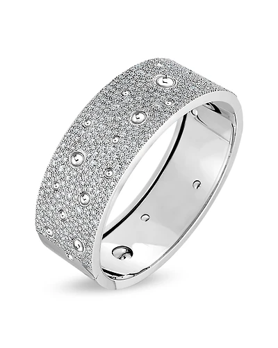 Roberto Coin 18K White Gold Pois Mois Diamond Luna Bangle Bracelet