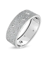 Roberto Coin 18K White Gold Pois Mois Diamond Luna Bangle Bracelet