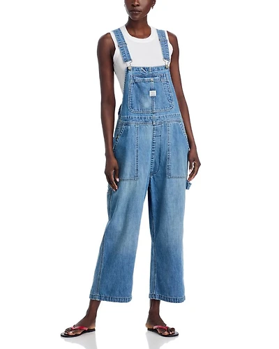 Cropped Denim Overalls