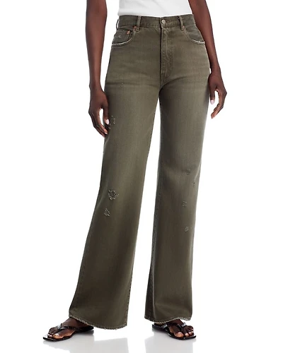 Dena High Rise Bootcut Jeans Vintage Dark Olive