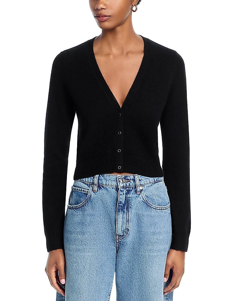 Aqua 100% Cashmere V Neck Cardigan - Exclusive