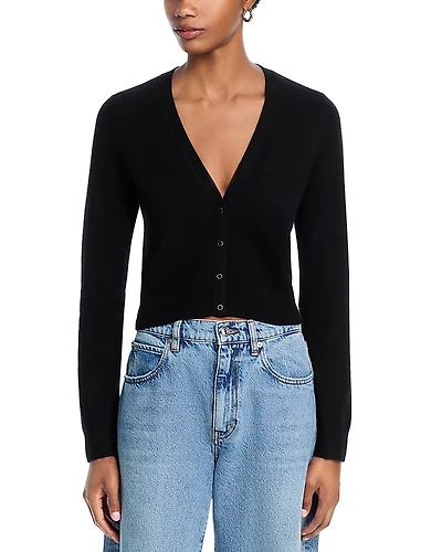 Aqua 100% Cashmere V Neck Cardigan - Exclusive