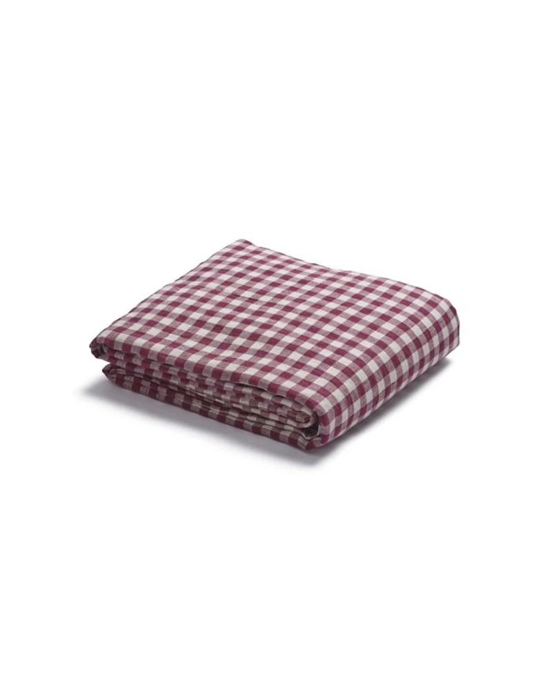 Gingham Linen Flat Sheet