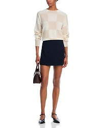 Check Pattern Brushed Cashmere Sweater - Exclusive