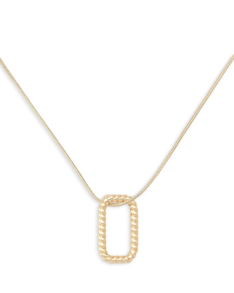 Rope Hexagon Pendant Necklace, 17"
