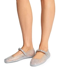 Women's The Jelly Transparent Crystal Ballet Flats