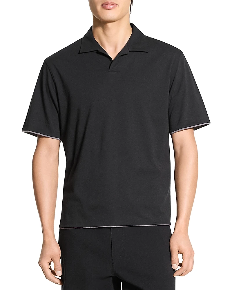 Theory Double Layered Johnny Collar Polo Shirt