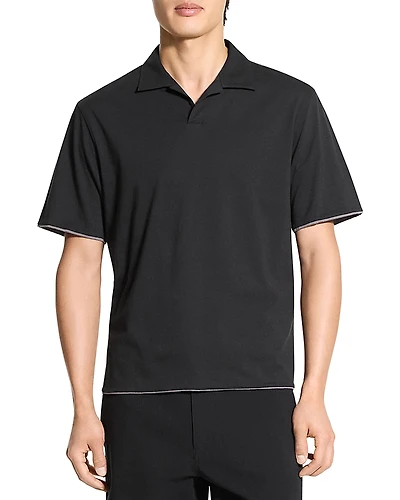 Theory Double Layered Johnny Collar Polo Shirt