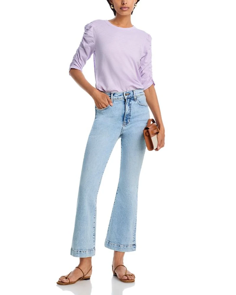 Carson High Rise Ankle Flare Jeans Pale Stone