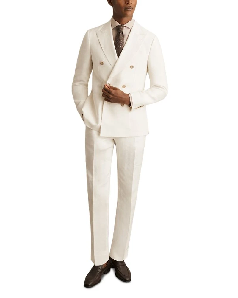Park Linen Peak Lapel Slim Fit Blazer