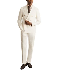 Park Linen Peak Lapel Slim Fit Blazer