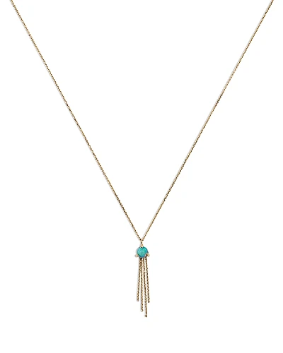 Wwake 14K Yellow Gold Haze Opal & Chain Fringe Pendant Necklace, 16