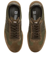 Men's Leather and Canvas Swan Trainers