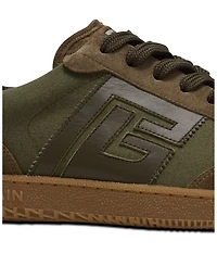 Men's Leather and Canvas Swan Trainers