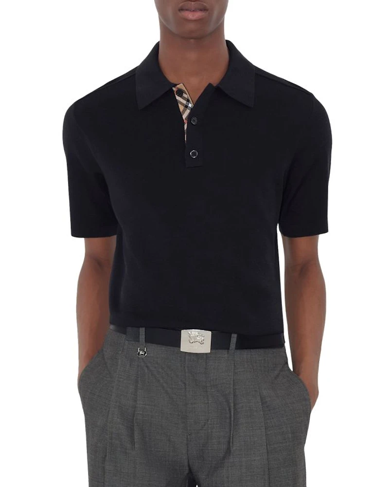 M Marcus Slim Fit Short Sleeve Wool Polo Sweater