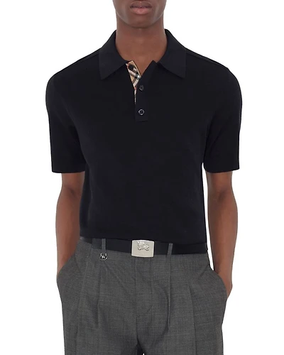 M Marcus Slim Fit Short Sleeve Wool Polo Sweater