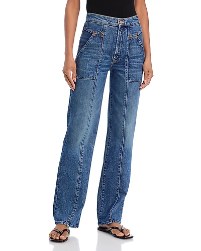Mother The Riveting Rambler Zip Sneak Jeans
