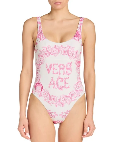 Barocco Logo Tank One Piece Swimsuit