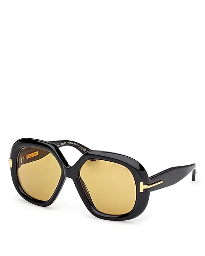Tom Ford Geometric Sunglasses, 56mm