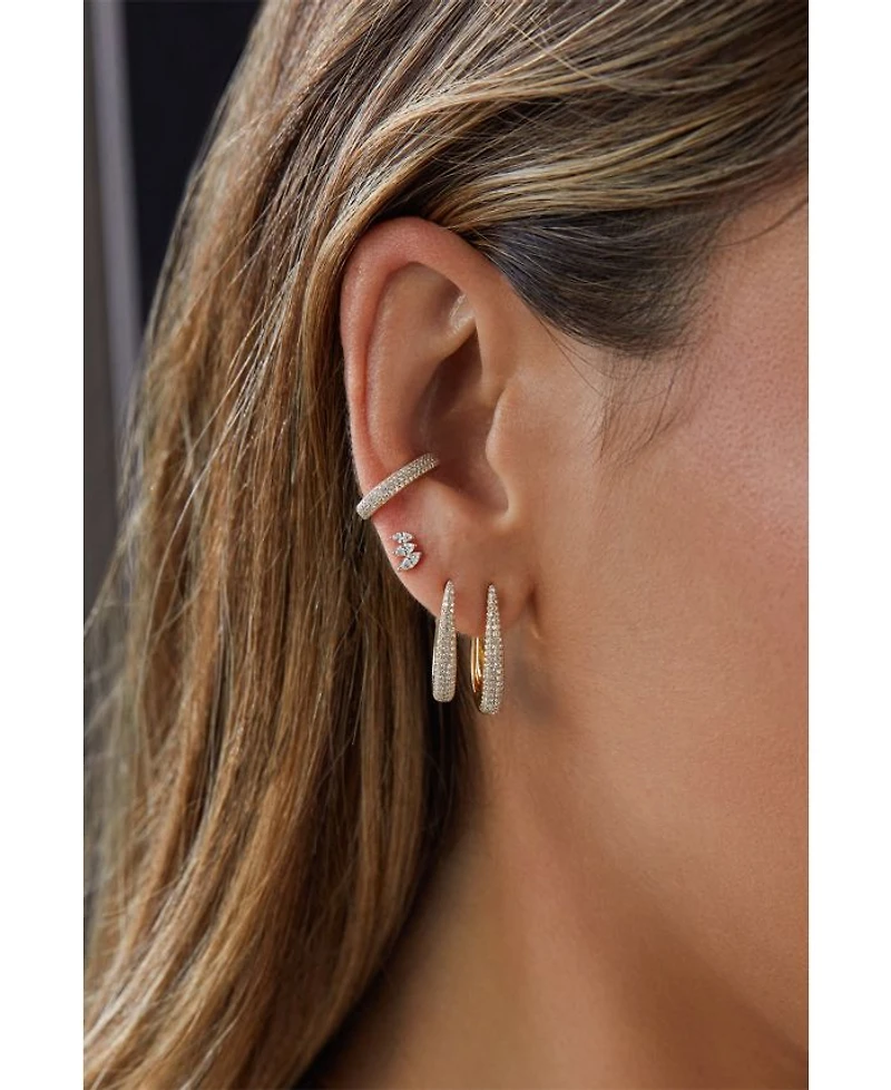 14K Yellow Gold Diamond Maeve Hoop Earrings