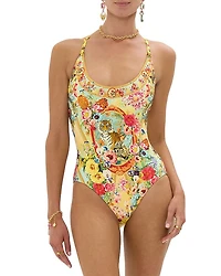 Scoop Neck One Piece Swimsuit