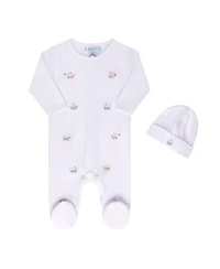 Boys' Vehicle Embroidered Cotton Romper with Hat - Baby