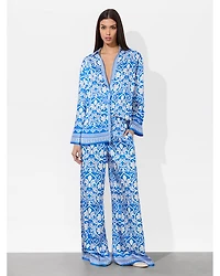 Kiva Printed Oversized Pajama Shirt