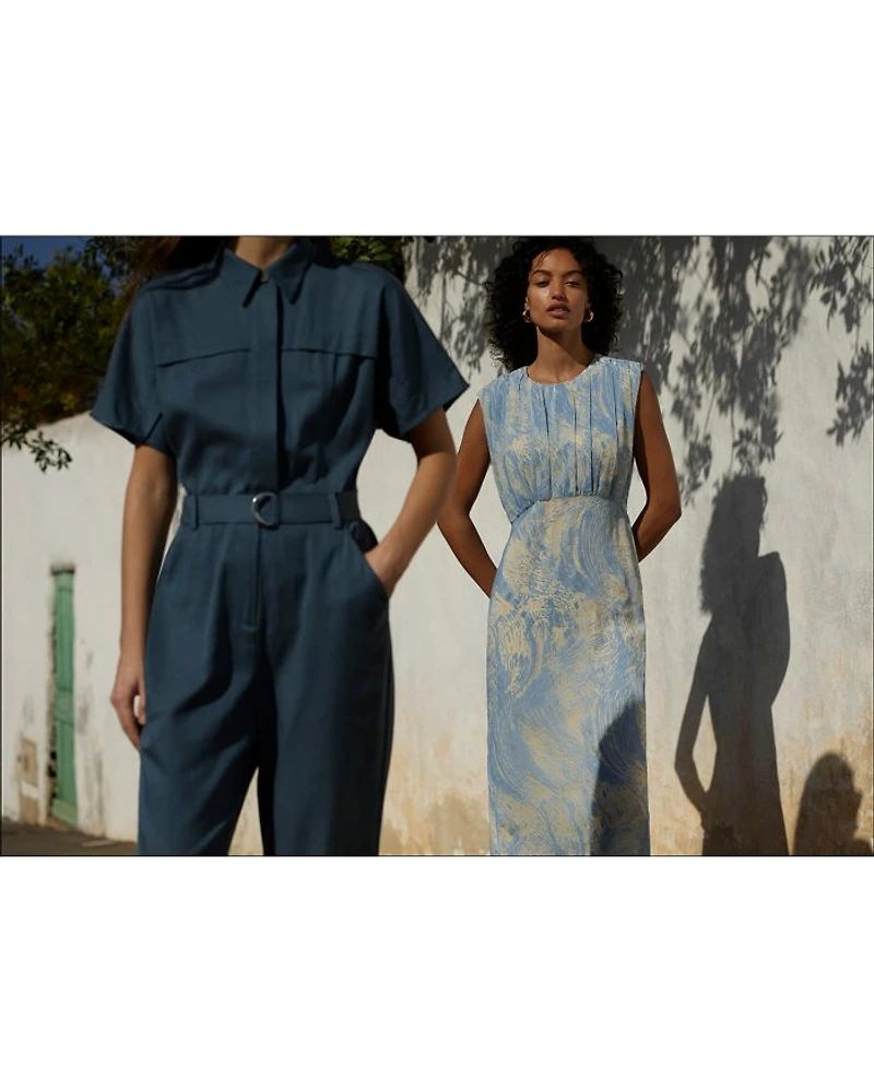 Devore Swirl Velvet Midi Dress