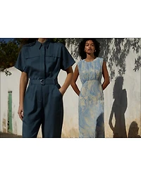 Devore Swirl Velvet Midi Dress