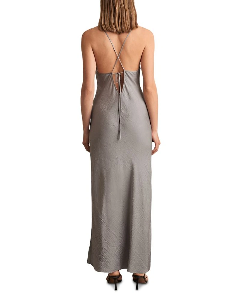 Vesper Crushed Satin Midi Dress