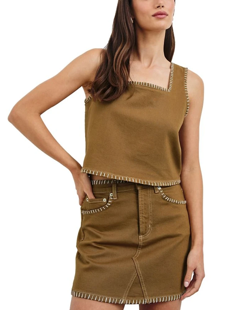 Laurel Contrast Stitch Mini Skirt