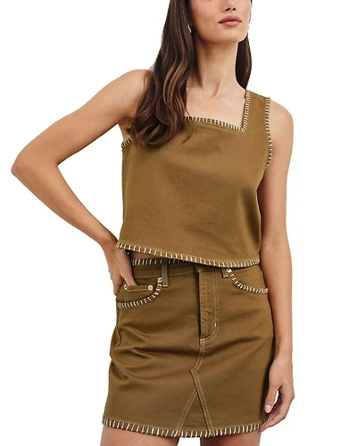 Laurel Contrast Stitch Mini Skirt