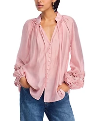 Lace Trim Blouse - Exclusive