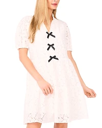 CeCe Bow Trim Lace Dress