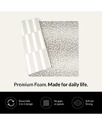 Reversible Baby Playmat - Antelope + Stripe Design – Soft, Non-Toxic Foam – Waterproof, Easy to Clean
